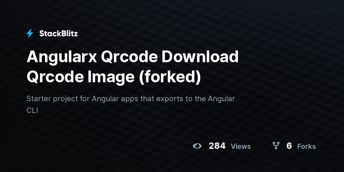 Angularx Qrcode Download Qrcode Image (forked) - StackBlitz