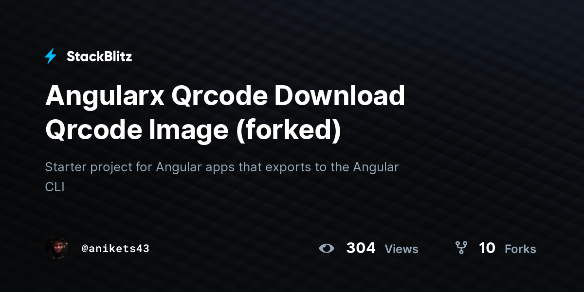 Angularx Qrcode Download Qrcode Image (forked) - StackBlitz