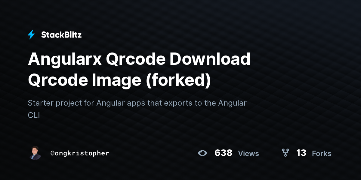 Angularx Qrcode Download Qrcode Image (forked) - StackBlitz