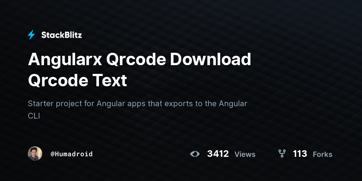 Angularx Qrcode Download Qrcode Text - StackBlitz