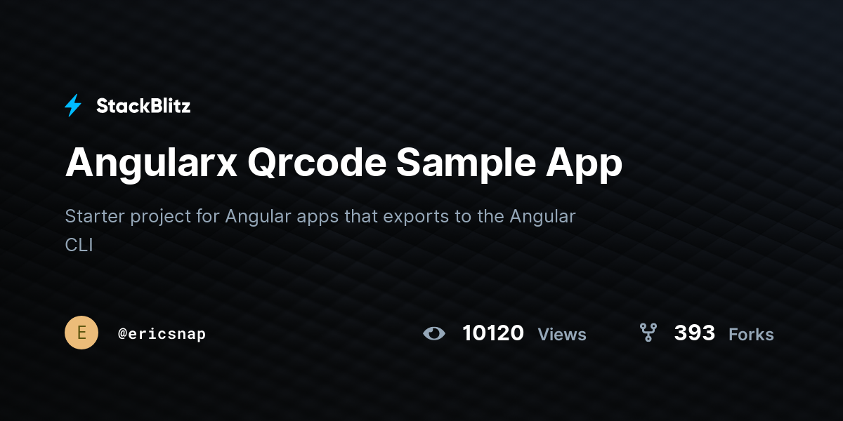 Angularx Qrcode Sample App - StackBlitz