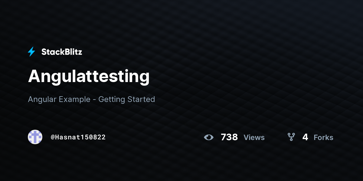 Angulattesting - StackBlitz
