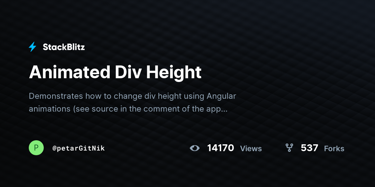 Animated Div Height - StackBlitz