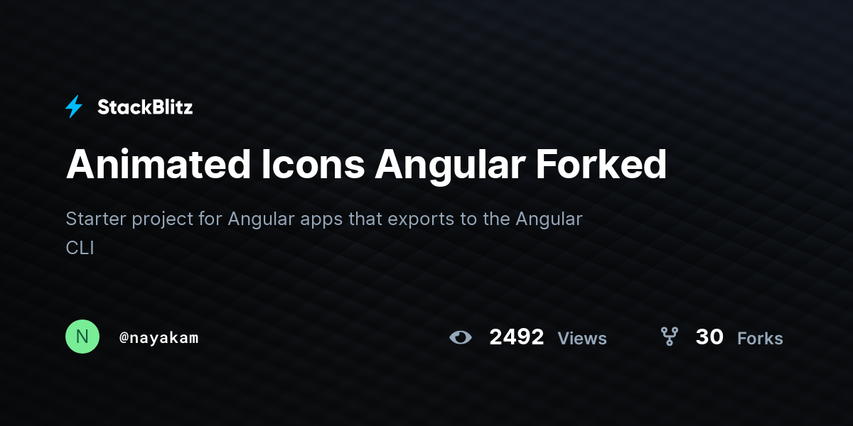 Animated Icons Angular Forked - StackBlitz