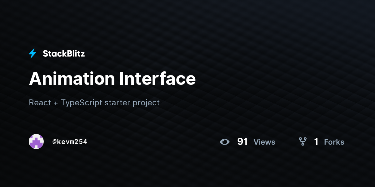 Animation Interface - StackBlitz