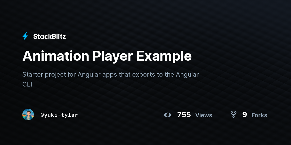 Animation Player Example - StackBlitz