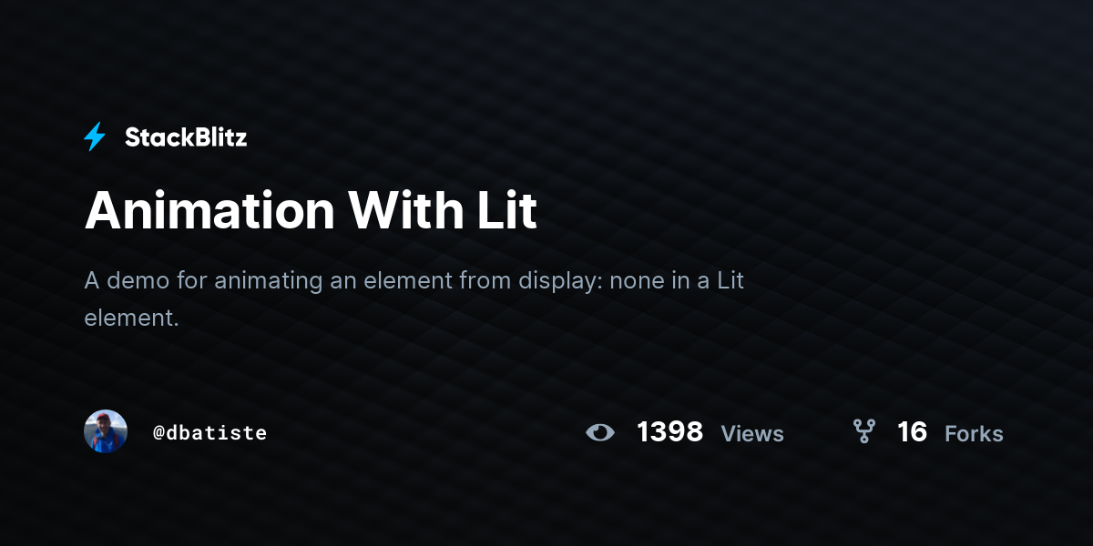 Animation With Lit - StackBlitz
