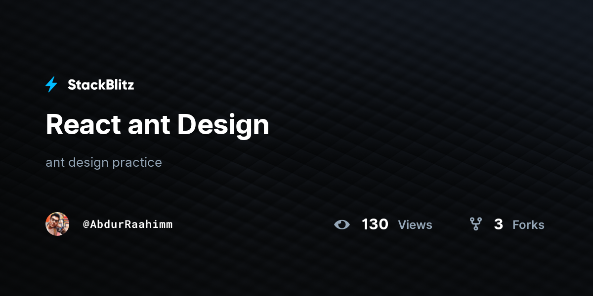 React ant Design - StackBlitz