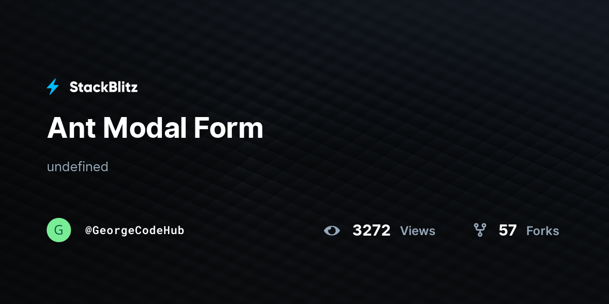 Ant Modal Form - StackBlitz