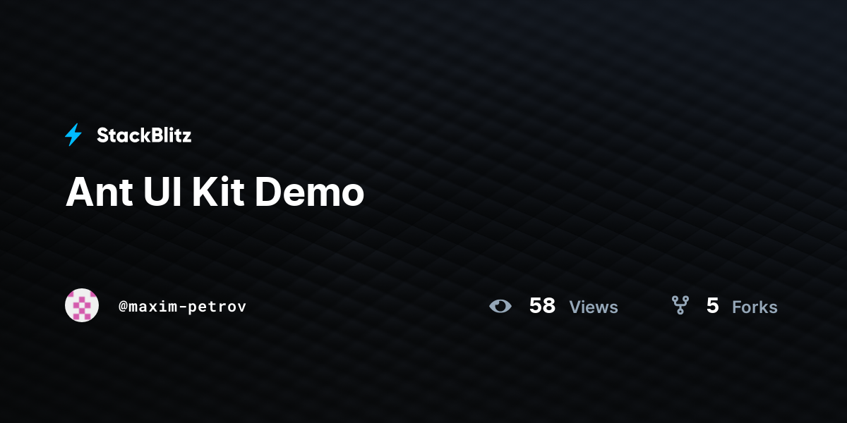 Ant UI Kit Demo - StackBlitz