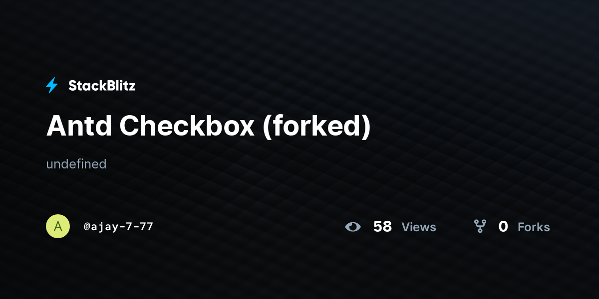 Antd Checkbox (forked) - StackBlitz
