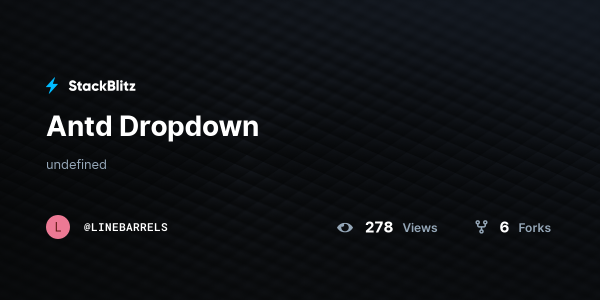Antd Dropdown StackBlitz