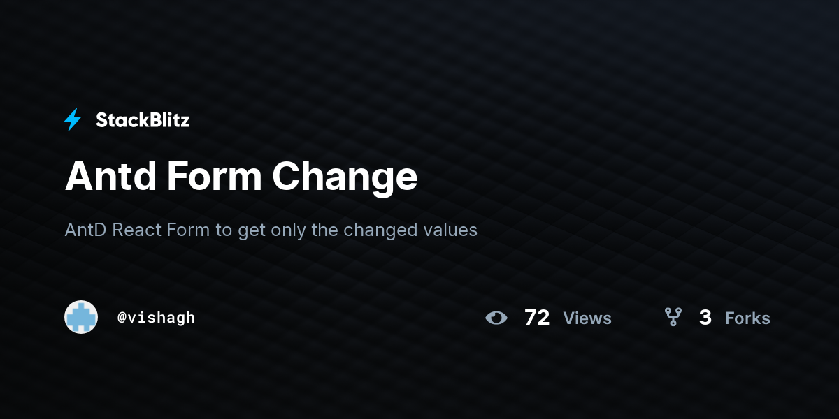 Antd Form Change - StackBlitz