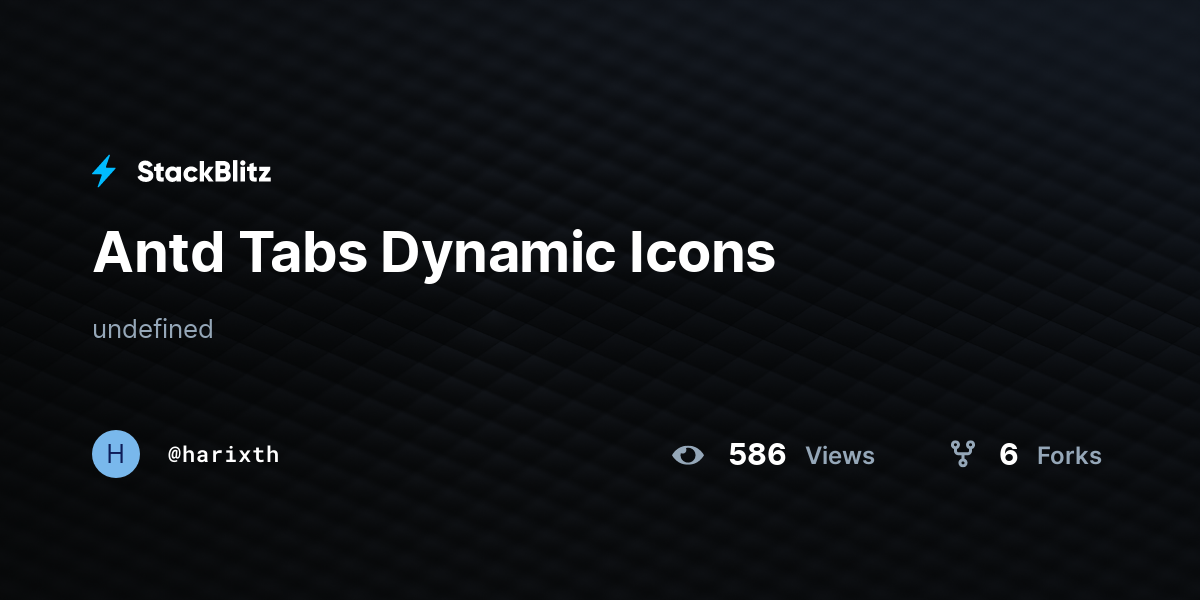 Antd Tabs Dynamic Icons - StackBlitz