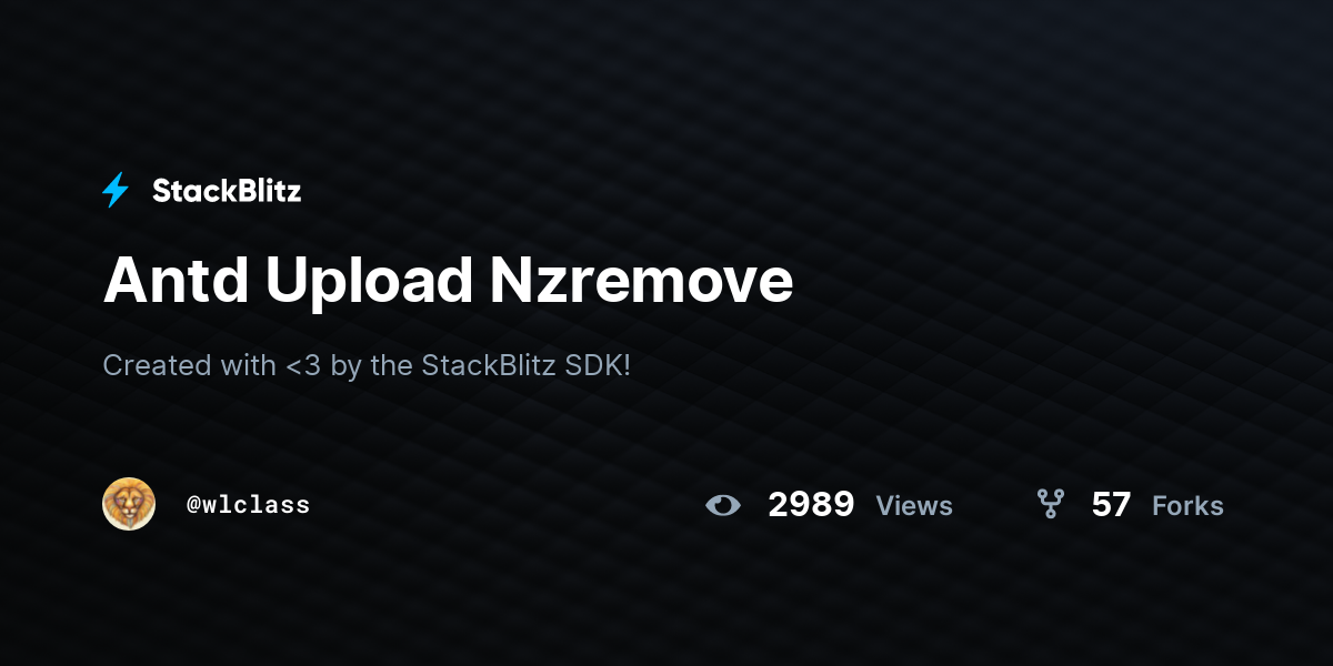 Antd Upload Nzremove - StackBlitz