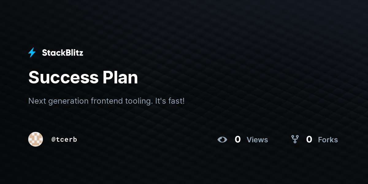 Success Plan - StackBlitz