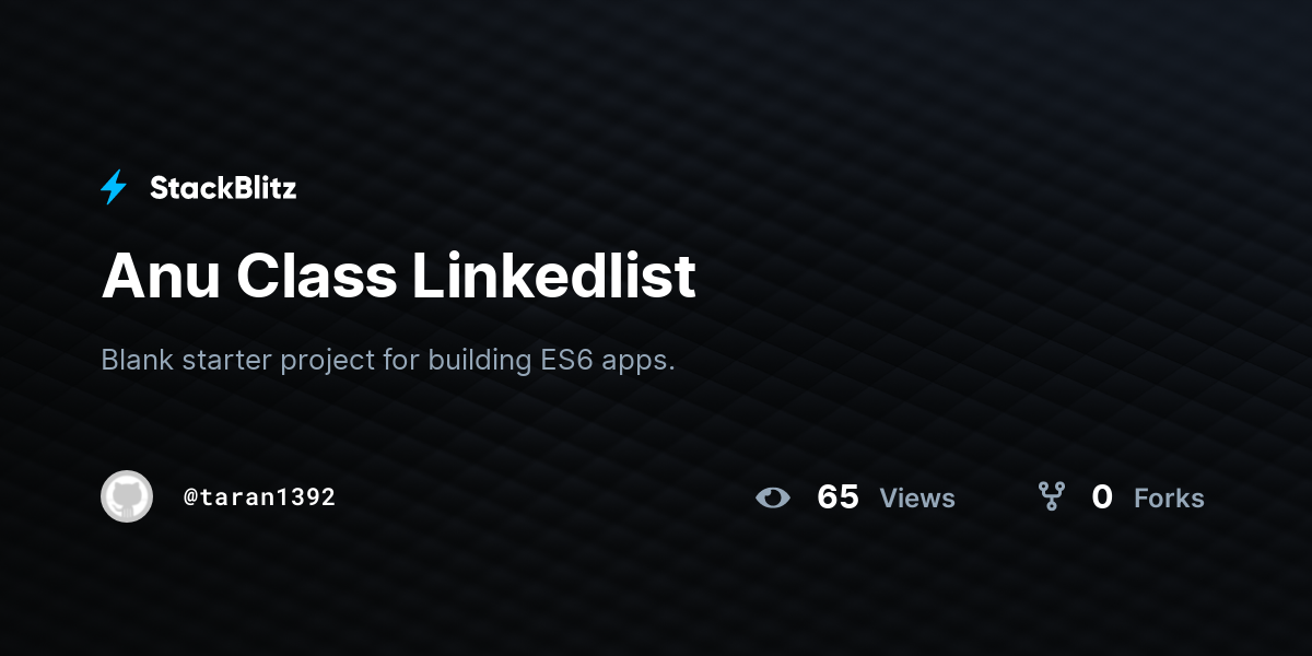 Anu Class Linkedlist - StackBlitz