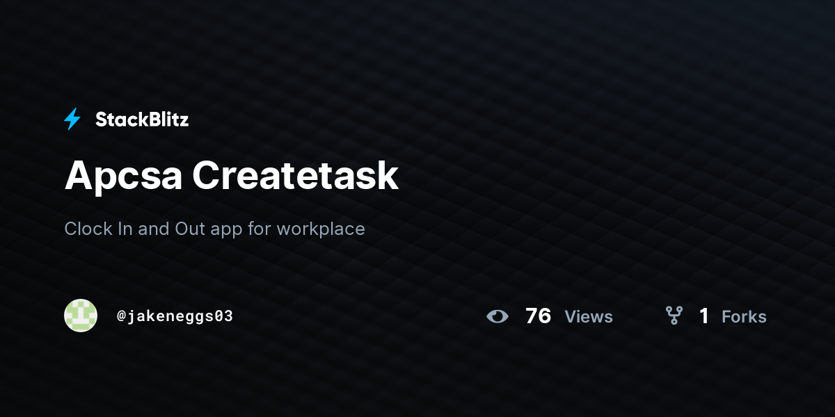 Apcsa Createtask - StackBlitz