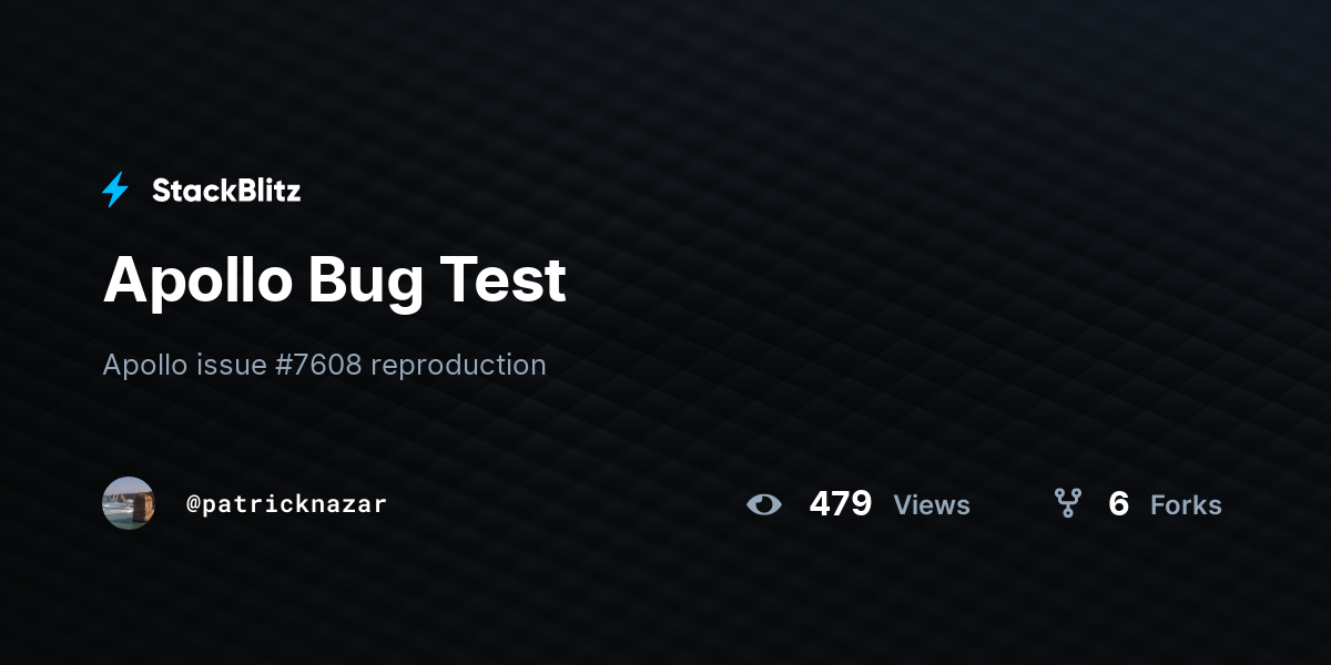 Apollo Bug Test - StackBlitz