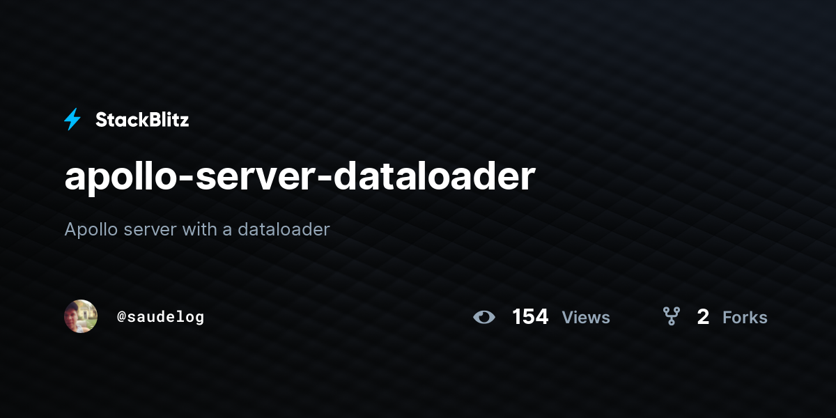 apollo-server-dataloader - StackBlitz