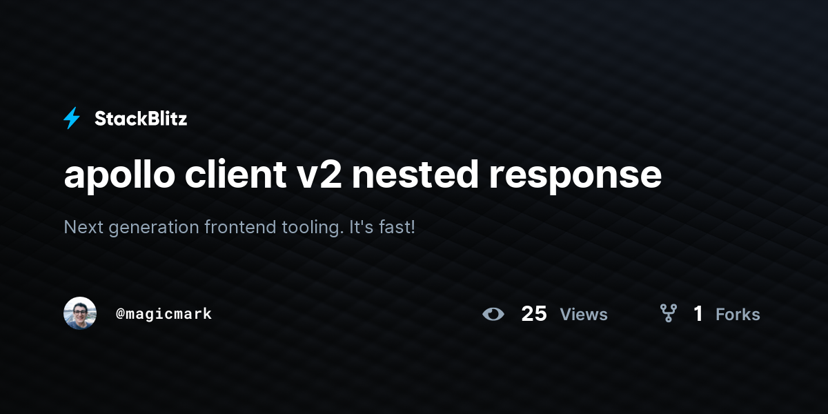 apollo client v2 nested response - StackBlitz