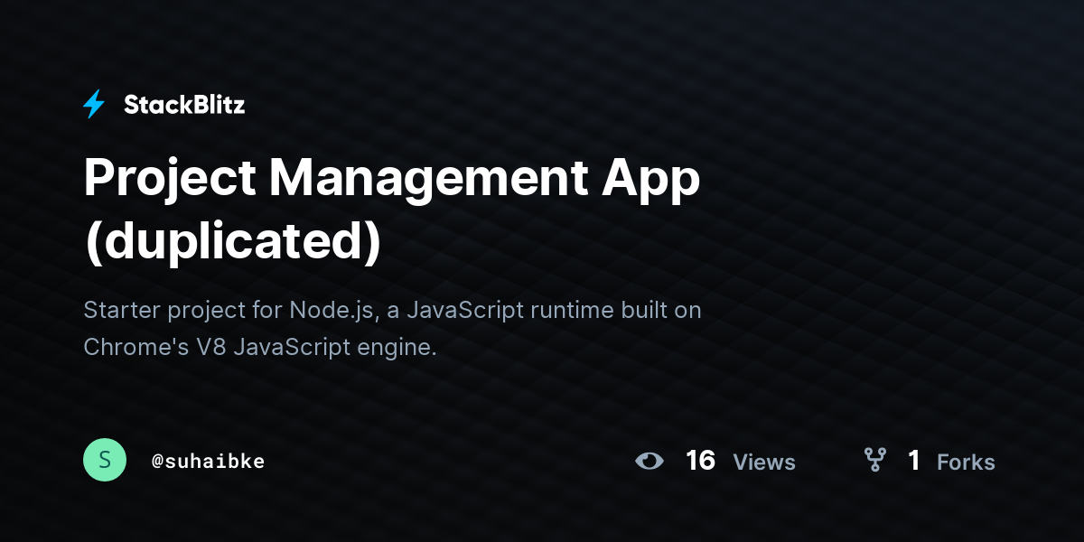 Project Management App (duplicated) - StackBlitz