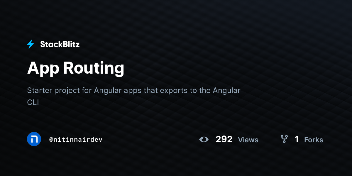 App Routing - StackBlitz