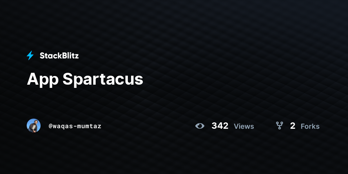 App Spartacus - StackBlitz
