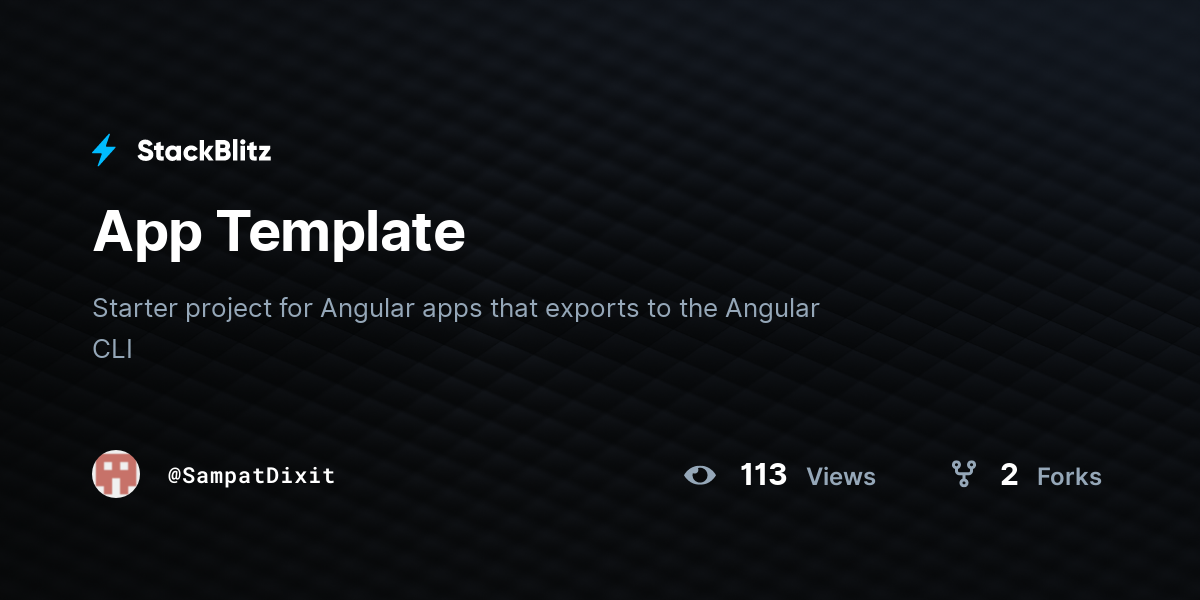 App Template - StackBlitz