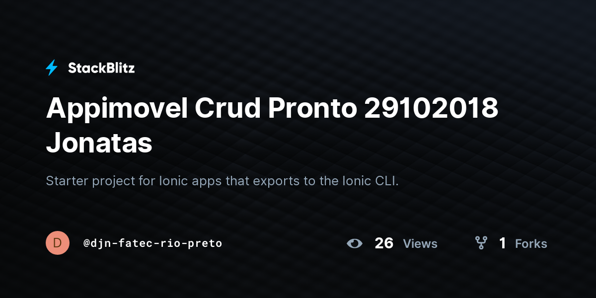 Appimovel Crud Pronto 29102018 Jonatas - StackBlitz