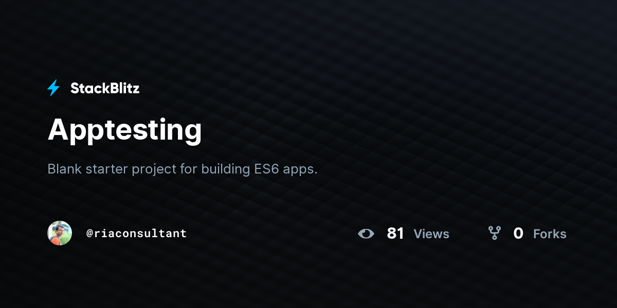 Apptesting - StackBlitz