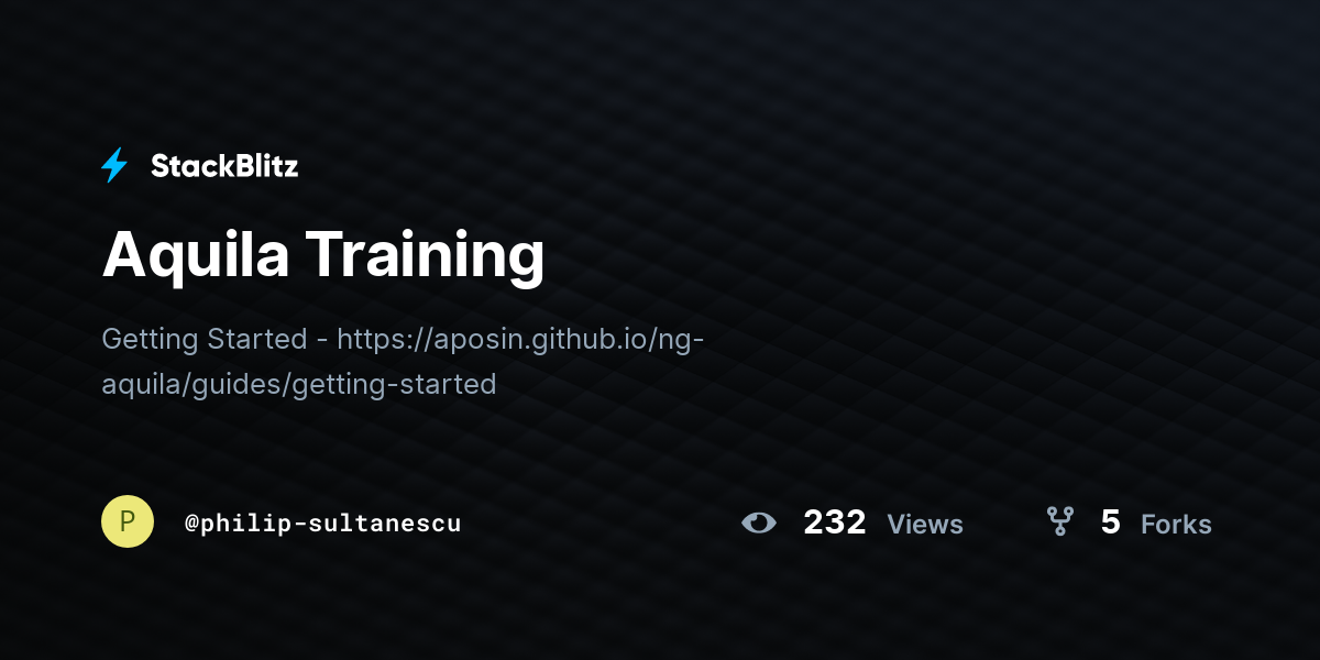 Aquila Training - StackBlitz