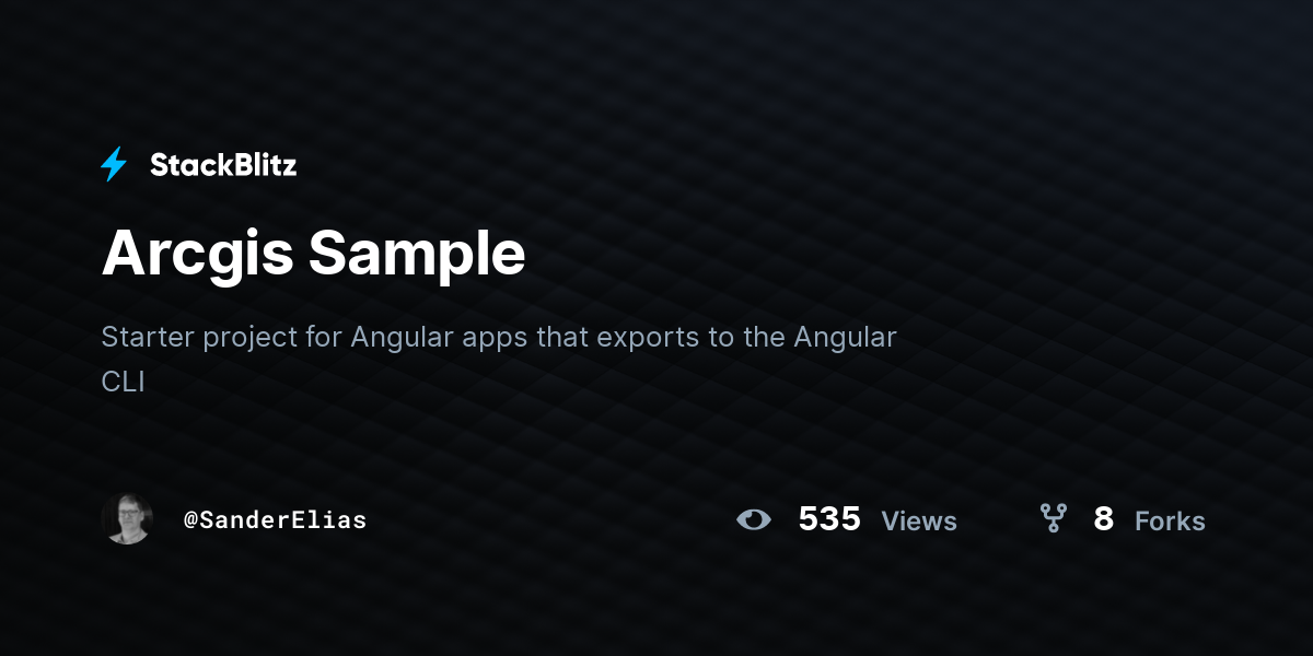 Arcgis Sample - StackBlitz