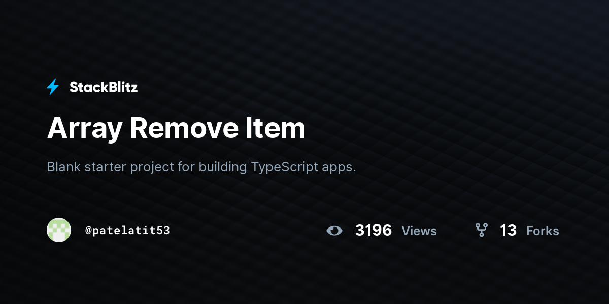Array Remove Item - StackBlitz