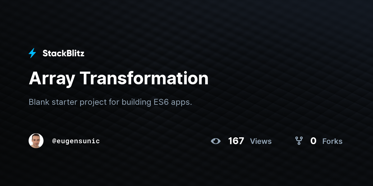 Array Transformation - StackBlitz