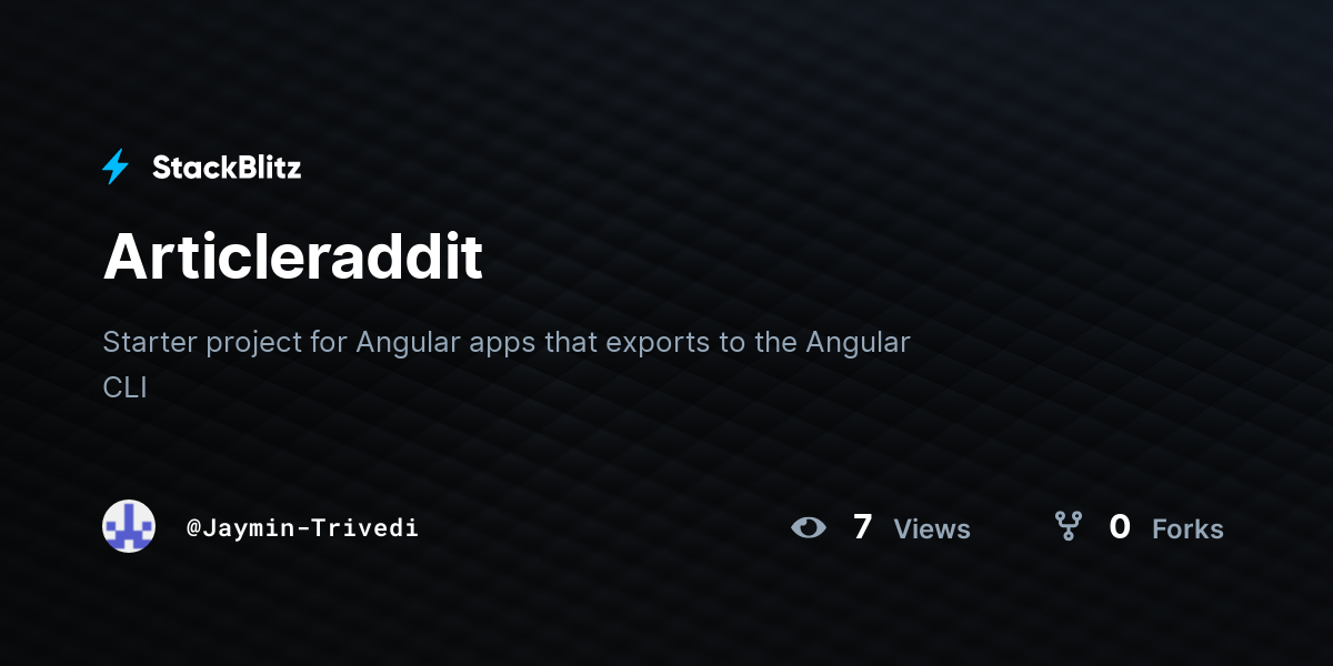 Articleraddit - StackBlitz