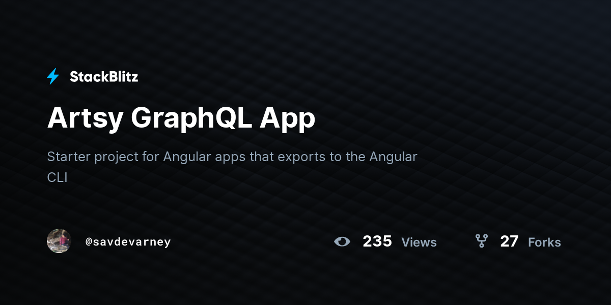 Artsy GraphQL App - StackBlitz