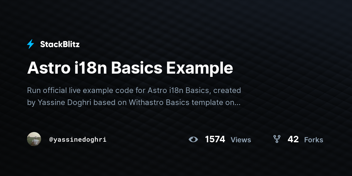 Astro i18n Basics Example - StackBlitz
