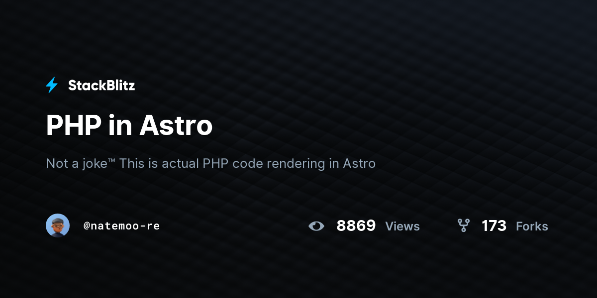 PHP in Astro - StackBlitz
