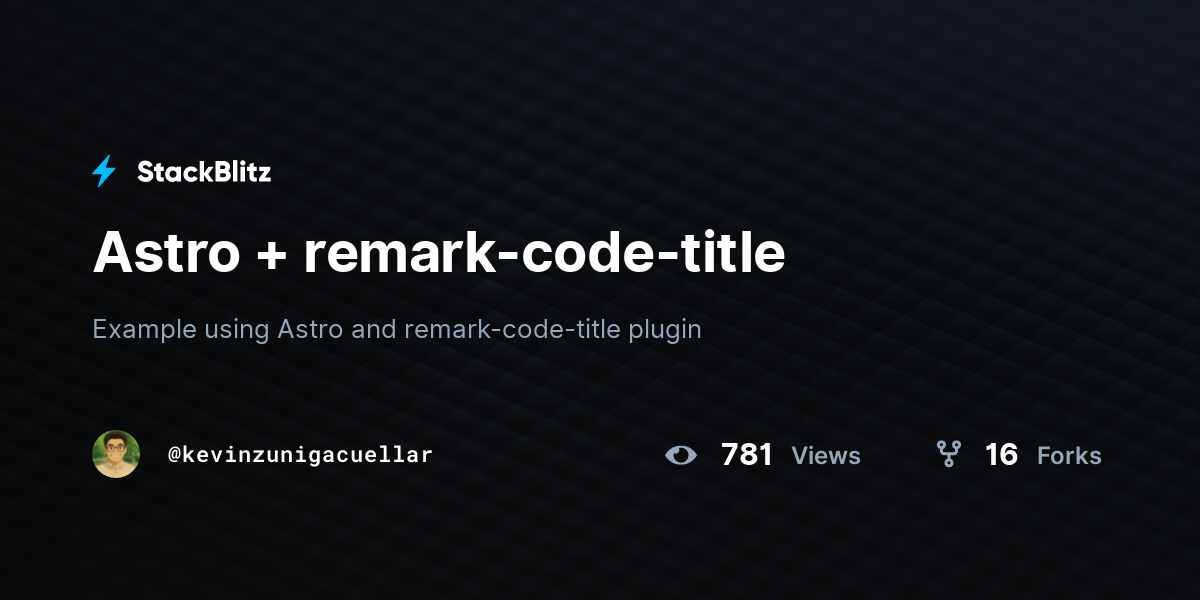 Astro + remark-code-title - StackBlitz