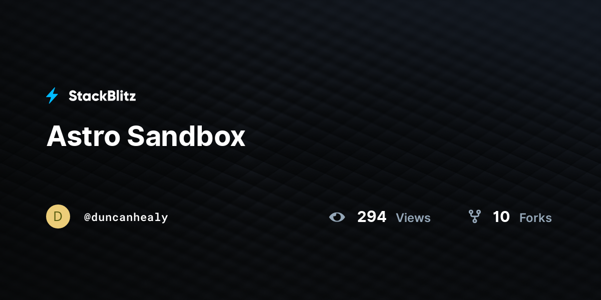 Astro Sandbox - StackBlitz