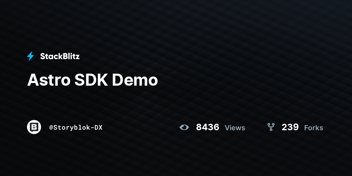 Astro SDK Demo - StackBlitz