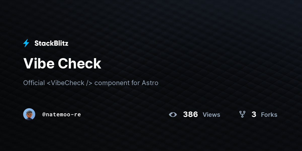 Vibe Check - StackBlitz