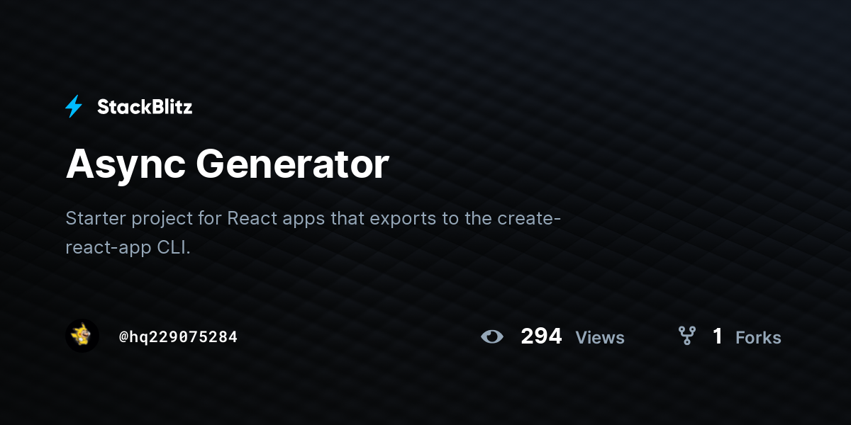 Async generator stackblitz