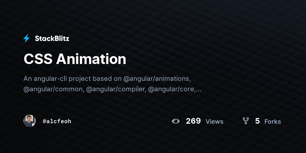 CSS Animation - StackBlitz