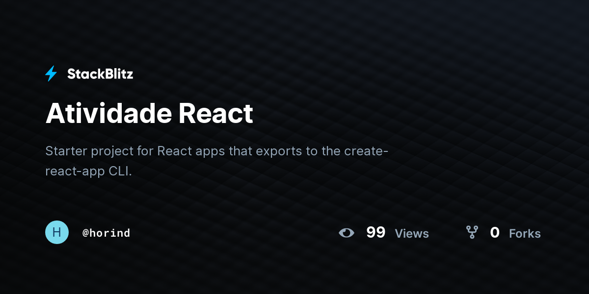 Atividade React - StackBlitz