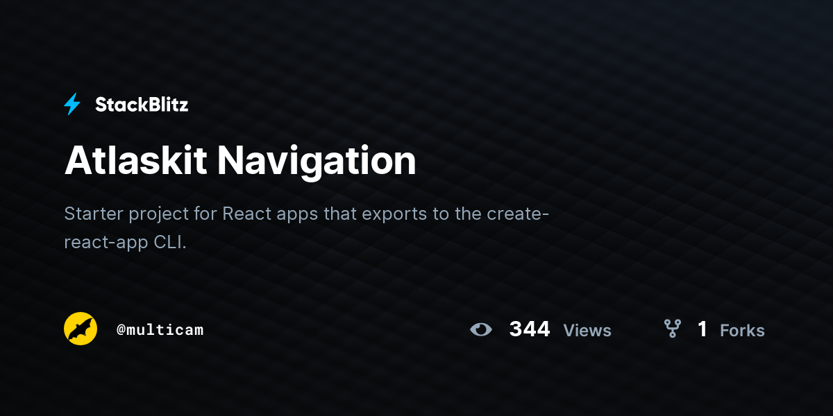 Atlaskit Navigation - StackBlitz
