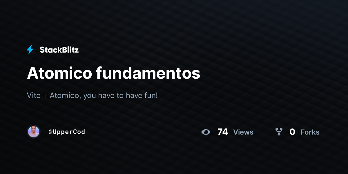 Atomico fundamentos - StackBlitz