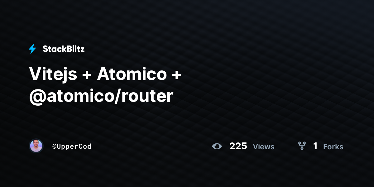 Vitejs + Atomico + @atomico/router - StackBlitz