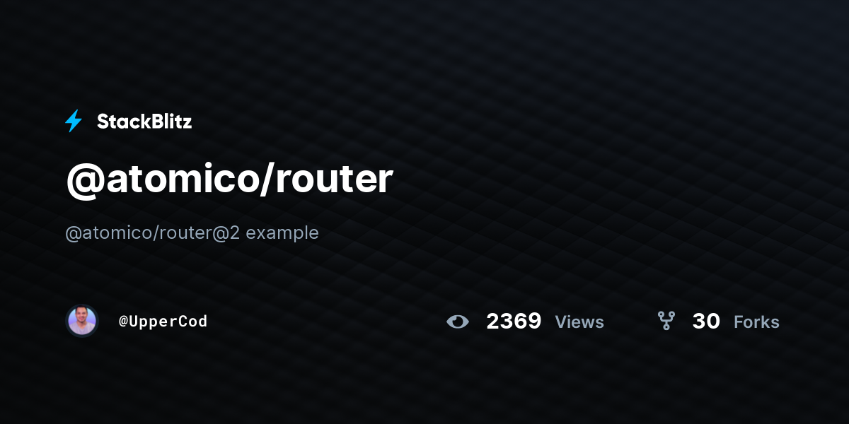 @atomico/router - StackBlitz